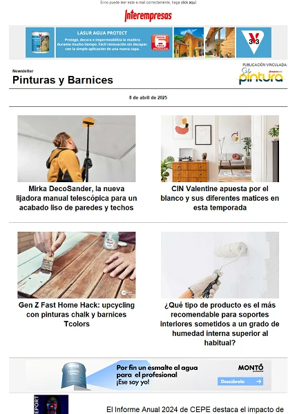 Newsletter Pinturas y Barnices